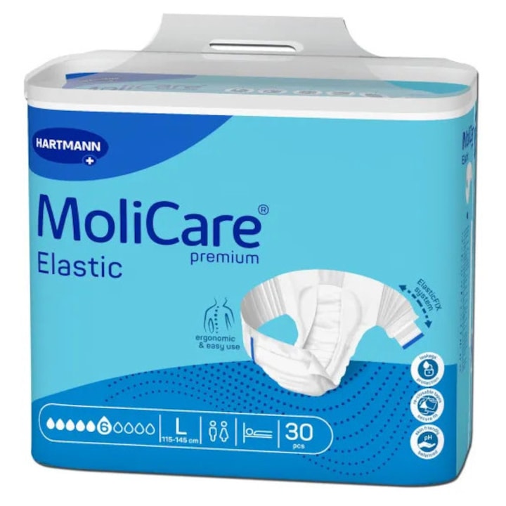 Scutece MoliCare® Premium Elastic 6 picaturi XL, 14 bucati