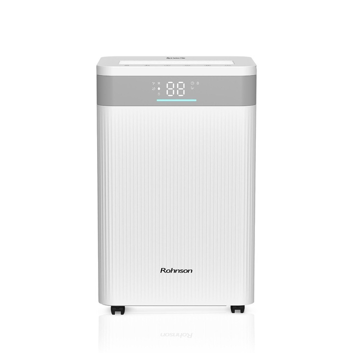 Обезвлажнител Rohnson R-91620, 20л/ден, Резервоар 4.5 л, Таймер, Йонизация, Функция сушене, Бял