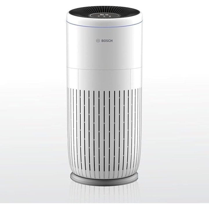 Пречиствател за въздух Bosch Air 6000, за големи помещения до 2745 кв.м, 4 в 1 HEPA филтър, елиминира полени, вируси, дим, миризми, CADR 353 CFM, бял