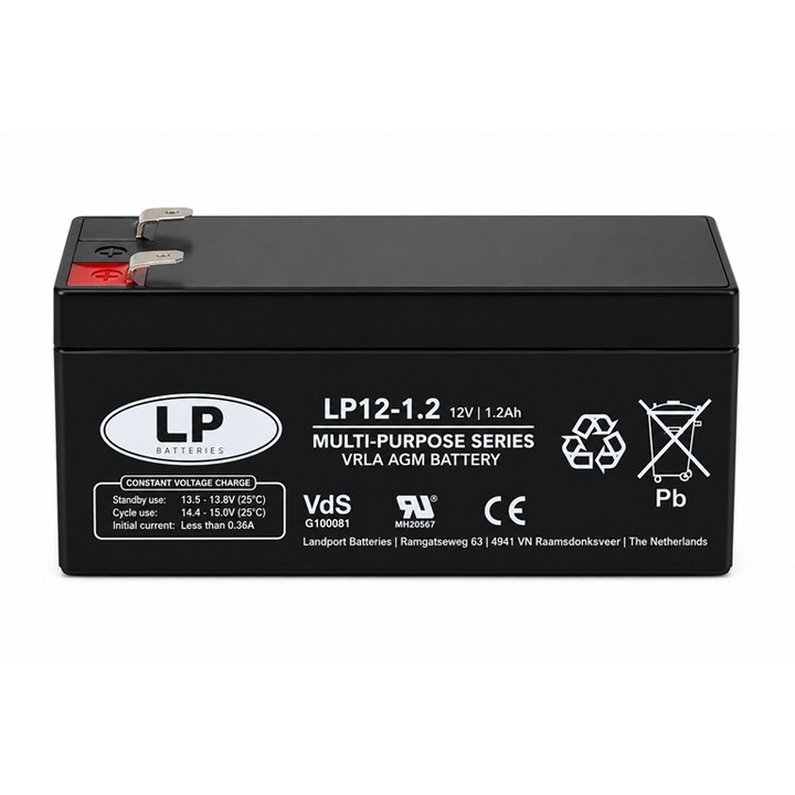 Акумулатор, VRLA, LP Battery, 12V, 1.2Ah, LP12-1.2