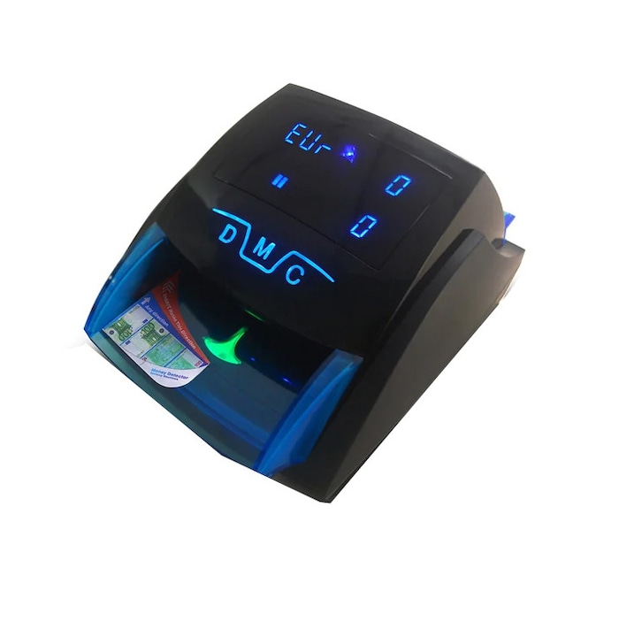 Детектор за фалшиви банкноти HL520, сертификат, тестер - евро, долар, паун, 6 функции за проверка, черен