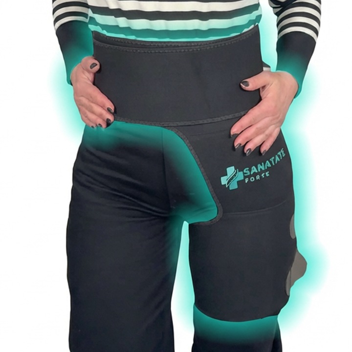 Centura cu Compresie 3 in 1 Sanatate Forte® – Mare, pentru Suport Lombar si Ameliorare Durere, Sustine Spatele, Talie, Solduri – Reduce Sciatica, Hernie de Disc, Dureri de Sold – Material Neopren Respirabil, Ajustabil, Imbunatateste Postura si Recuperarea