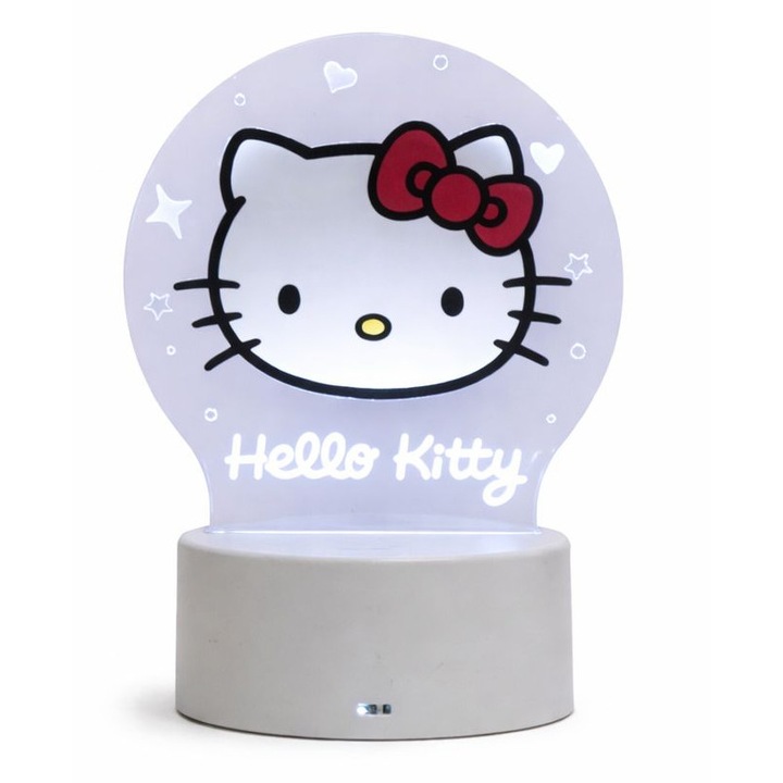 LED Éjjeli Lámpa, Hello Kitty 2, 7 Szín, Hangulatvilágítás, USB Tápellátás vagy 3 AA Elem