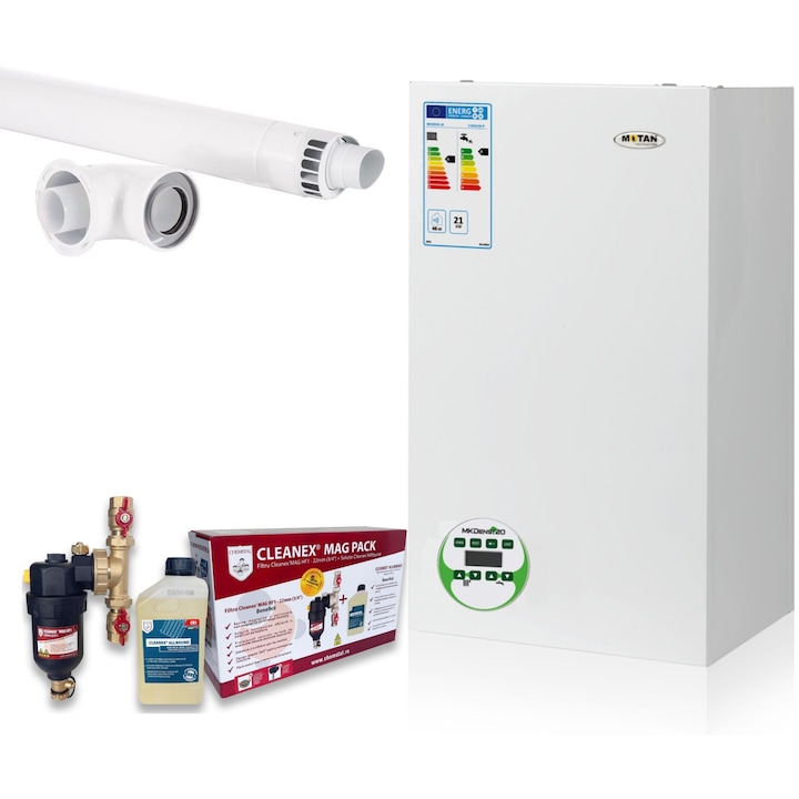 Set Centrala termica Motan MKDens 21/23kw + Pachet Cleanex AntiMagnetita