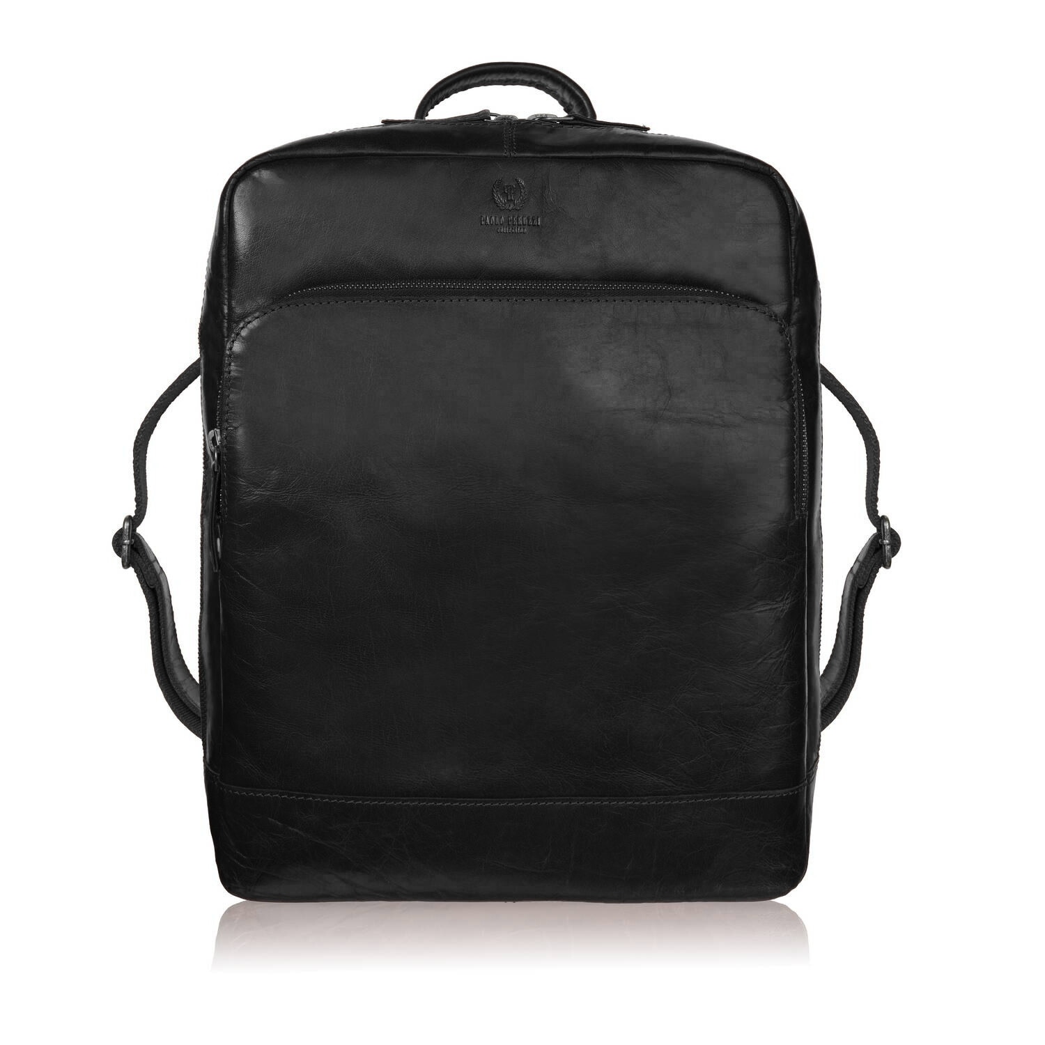 Rucsac pentru laptop din piele Vintage pentru barbati Urban Black Paolo Peruzzi Im-07-Bl