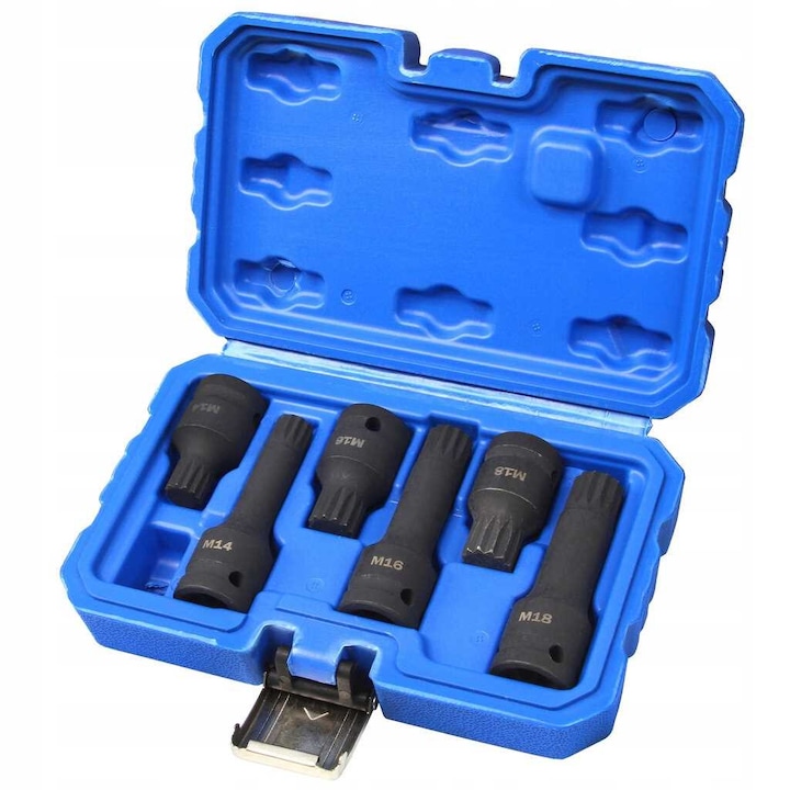 Set chei tubulare M14-M16-M18 1/2'' 6 piese, Mar-Pol, din otel CrMo