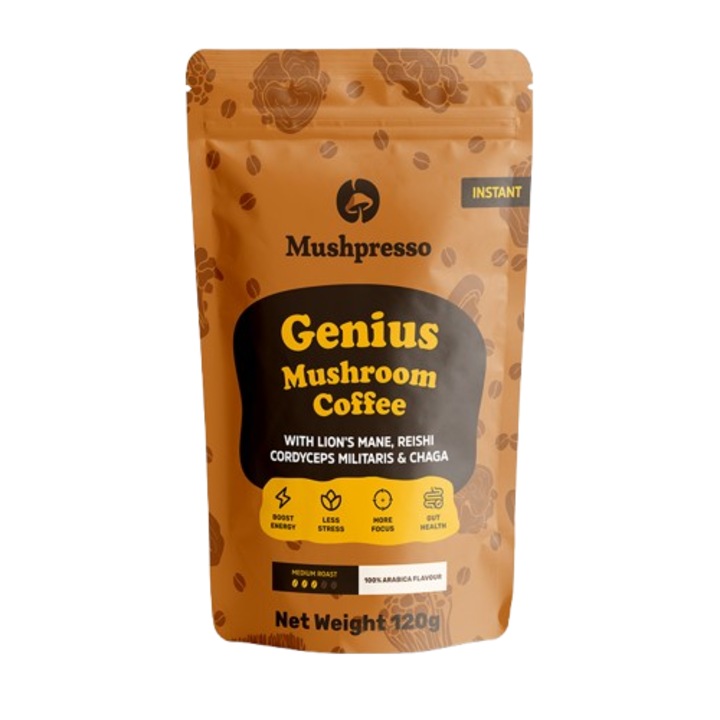 Genius Coffee by Mushpresso kávé, 120 g