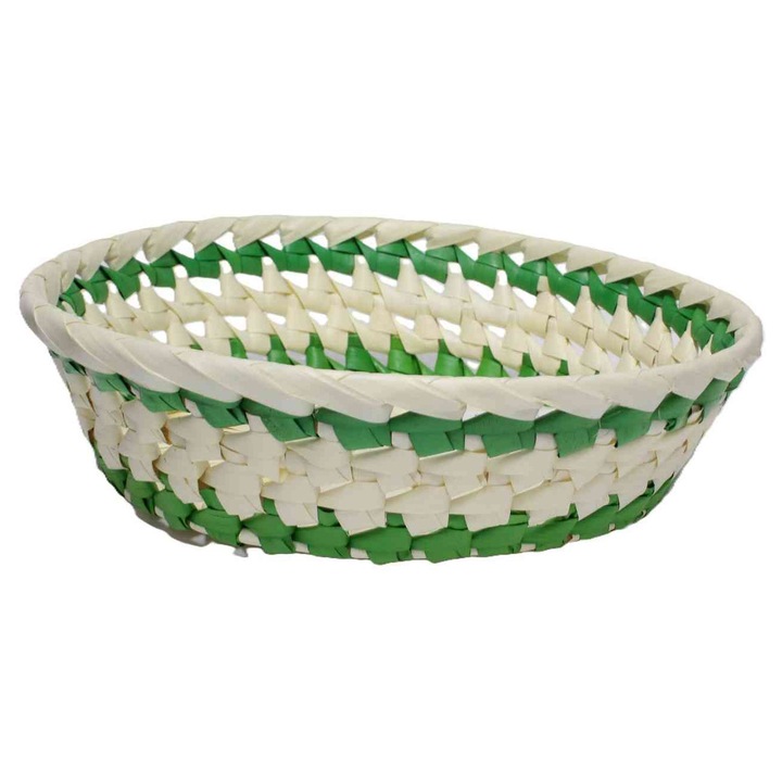 Coș împletit din frunze de palmier rotund 8-PL-04 - D26*H7cm Enger