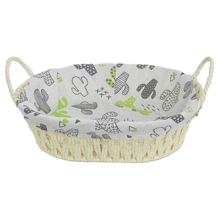 Coș de Pâine Hârtie Oval Cactus 70-102 - 27*21*H8/12cm