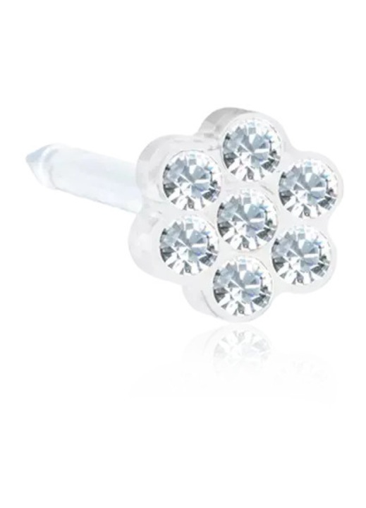 Blomdahl fülbelövésre is szolgáló fülbevaló Daisy, Fehér virág, 5 mm, 1 db (fél pár)