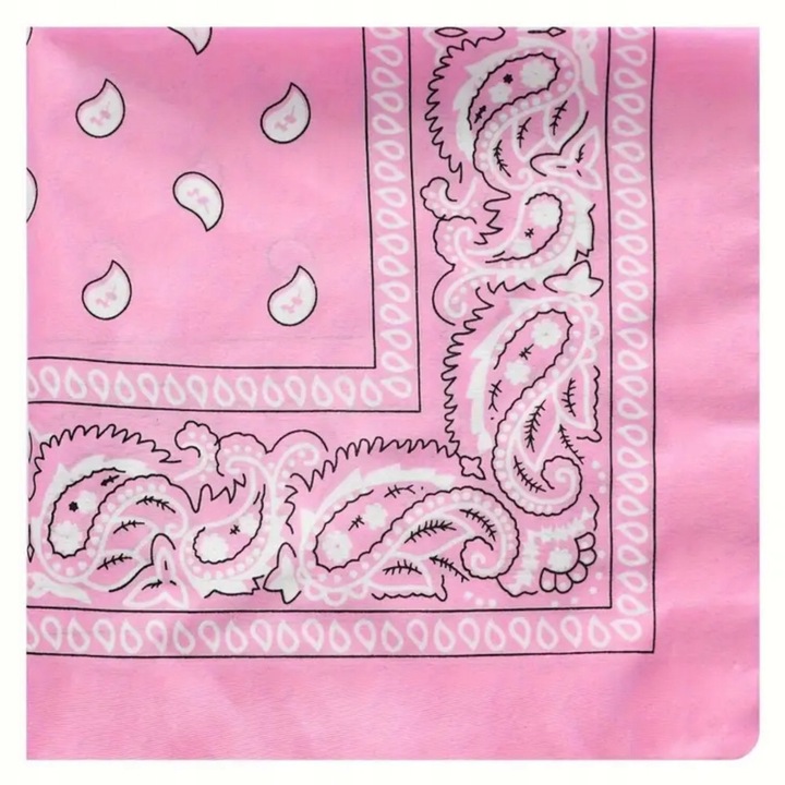 Bandana Universala, SNM, Esarfa Multifunctionala Pentru Cap, Gat Sau Incheietura, Accesoriu Unisex Pentru Copii Si Adulti, Protectie Solara Si Stil Urban, Material Rezistent, 55x55 cm, Roz