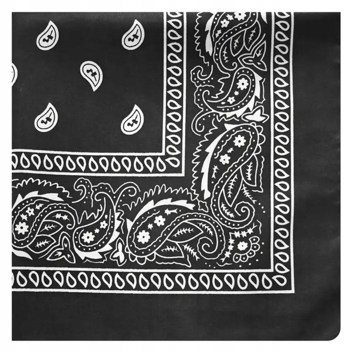 Bandana Universala, SNM, Esarfa Multifunctionala Pentru Cap, Gat Sau Incheietura, Accesoriu Unisex Pentru Copii Si Adulti, Protectie Solara Si Stil Urban, Material Rezistent, 55x55 cm, Negru