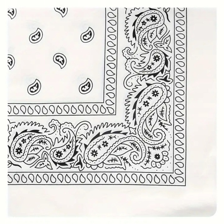 Bandana Universala, SNM, Esarfa Multifunctionala Pentru Cap, Gat Sau Incheietura, Accesoriu Unisex Pentru Copii Si Adulti, Protectie Solara Si Stil Urban, Material Rezistent, 55x55 cm, Alb