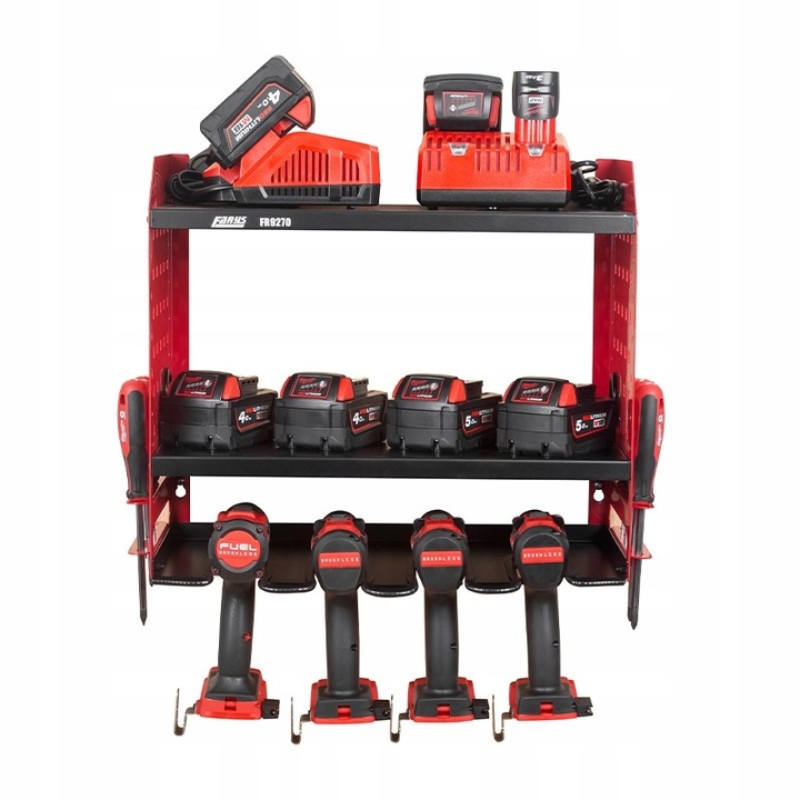 Organizator scule, Farys, negru, rosu, 46x41x22cm