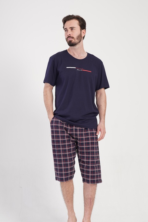 Pijama bumbac Vienetta, Be Different, bleumarin