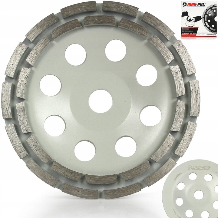 Disc diamantat pentru slefuirea betonului, MAR-POL, 180mm, 20 segmente, 5mm, 22.23mm