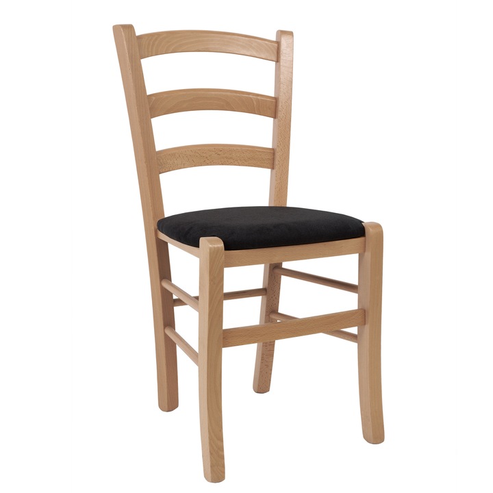 Scaun Paesana - cadru natur - stofa K6 - negru