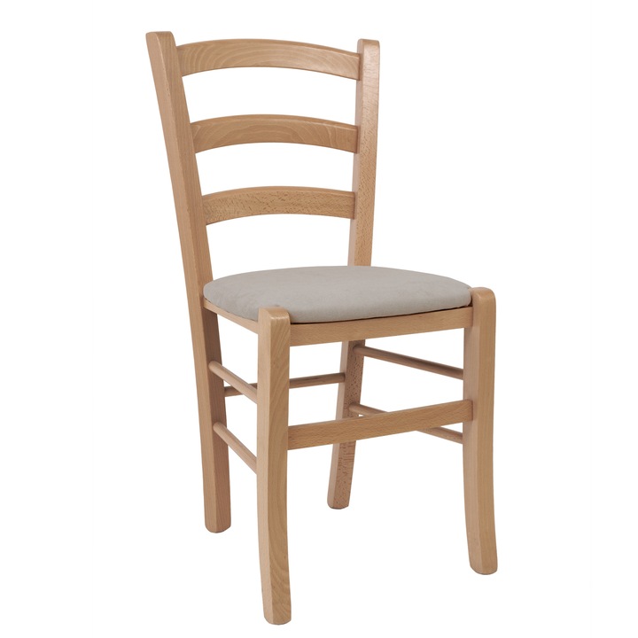 Scaun Paesana - cadru natur - stofa K8 - crem
