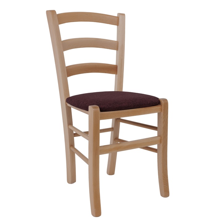 Scaun Paesana - cadru natur - stofa S78 - bordo