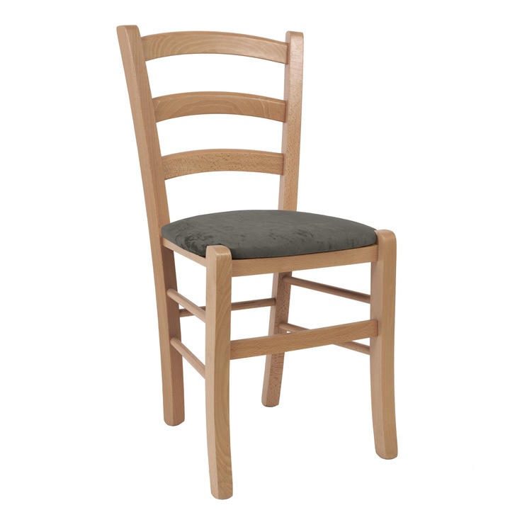 Scaun Paesana - cadru natur - stofa E30 - gri