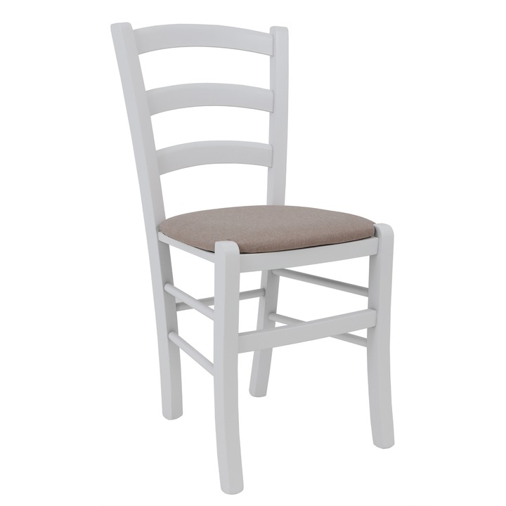 Scaun Paesana - cadru alb - stofa S17 - crem