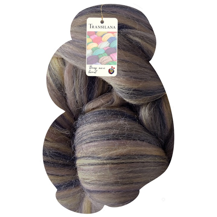 Banda lana, Transilana, 100% lana merinos, culoare Umbra stepei G1027, 100g, 4m