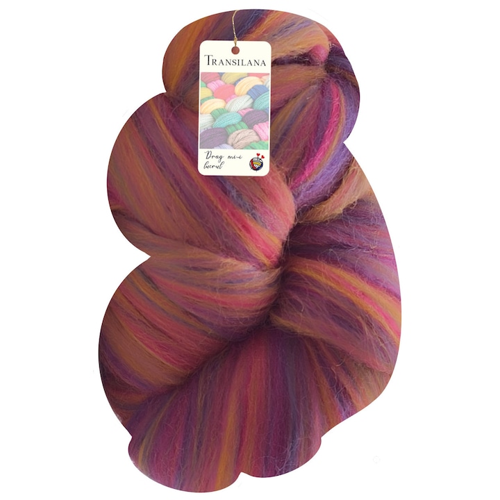 Banda lana, Transilana, 100% lana merinos, culoare Apus de foc G1024, 100g, 4m