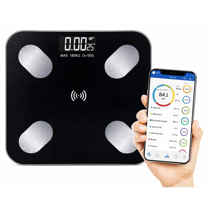 Cantar corporal inteligent SmartBody Pro, analiza greutate si compozitie corporala, Bluetooth, 180kg
