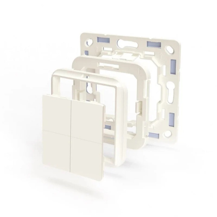 Comutator de perete Shelly BLU Wall Switch 4 + rama Busch-Jaeger