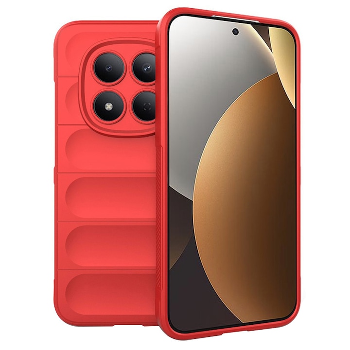 Husa pentru Xiaomi Redmi Note 15 Pro 5G Liquid Silicone, Microfibre Lining, Non-Slip Airbag Design, rosu