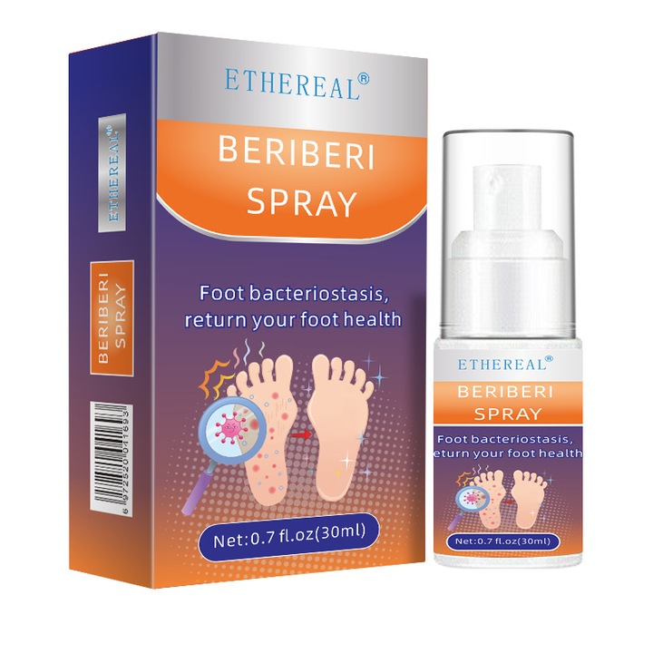 ETHEREAL lábápoló spray, 30ml, csökkenti az izzadást, kíméletes formula