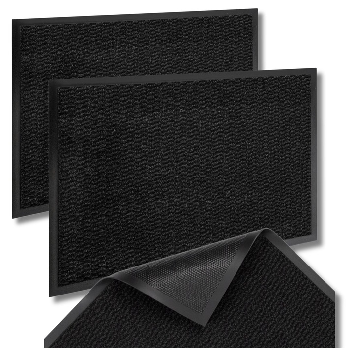 Gockowiak bejárati szőnyegek, 40x60 cm, 2 darabos készlet, szürke, polipropilén anyag