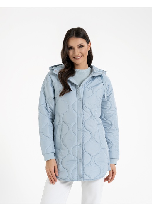 Geaca dama, Moraj, matlasata, cu capse, culoare la moda