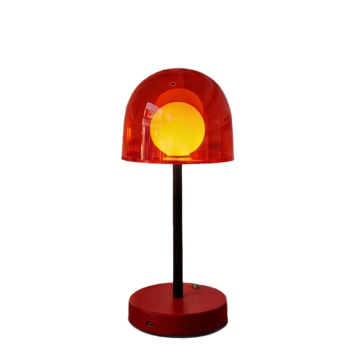 Lampa de birou UWOT, 3W, tricolor, reincarcabila USB, 120x270mm, Rosu