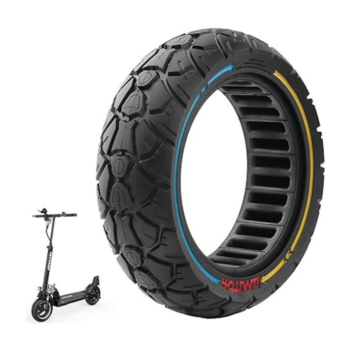 Плътна гума за електрически скутер VOLOHAS 10x2.7-2.75 инча, плътна, черна, без спукване