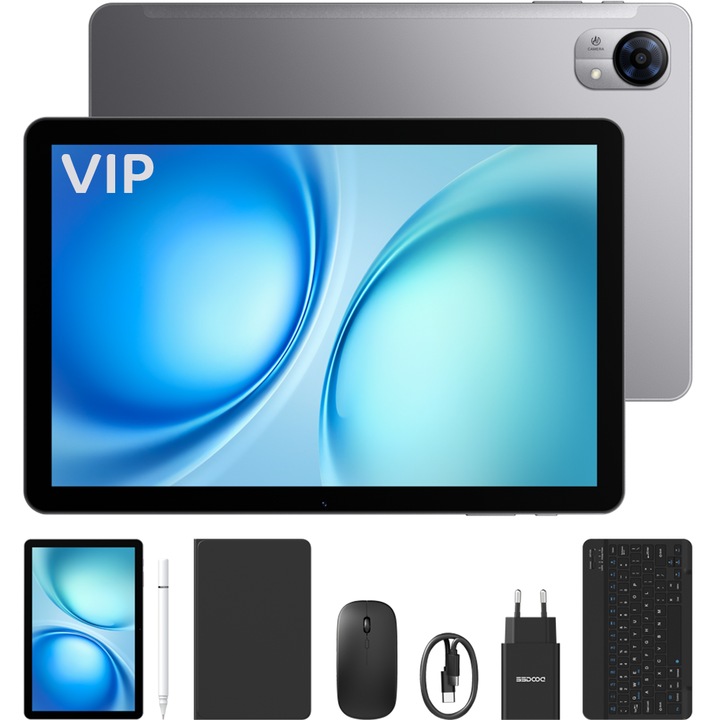 Таблет Doogee Tab G5 VIP, 4G SIM, Wi-Fi, 10.1-инчов 120Hz, осемядрен, 20GB RAM, 128GB, камера 8MP + 5MP, GPS, стерео високоговорители, Android 16, сив
