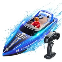 Barca cu telecomanda iUni HJ821, RC High-Speed Boat, Viteza 15 km/h, 2.4GHz, Blue