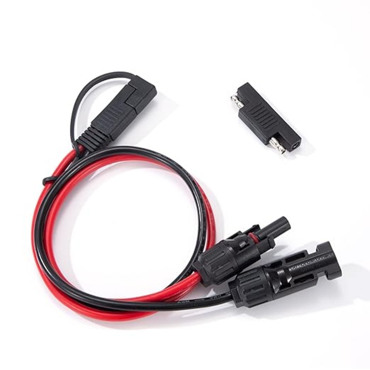 Cablu solar SAE 10AWG, 45 cm, adaptor inversare polaritate, conectare panouri solare, pentru autorulote, off-grid