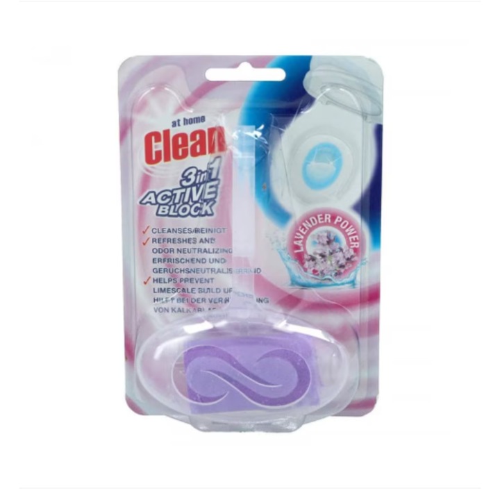 Set 2 bucăți odorizant WC At Home Clean Lavanda 40g, parfum persistent, compact