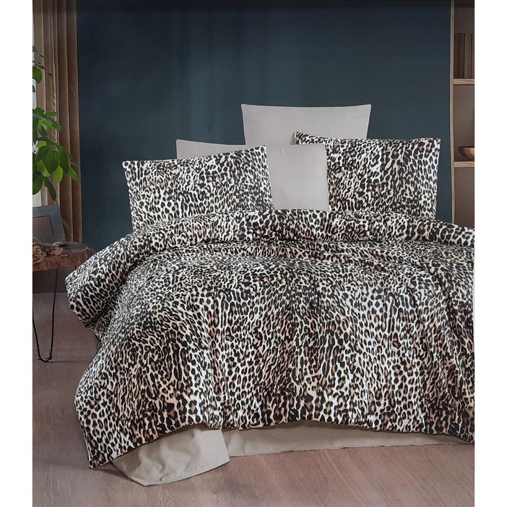 Lenjerie de pat Selonya, bumbac 100%, set 3 piese, 240x260cm, alb