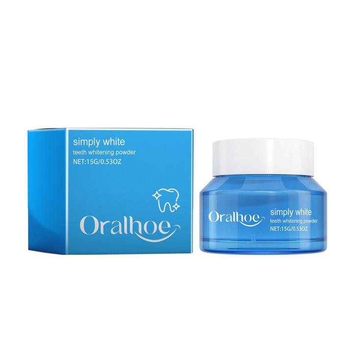 ORALHOE fogtisztító por, 15g, mélytisztítás és folteltávolítás, ragyogó mosolyért