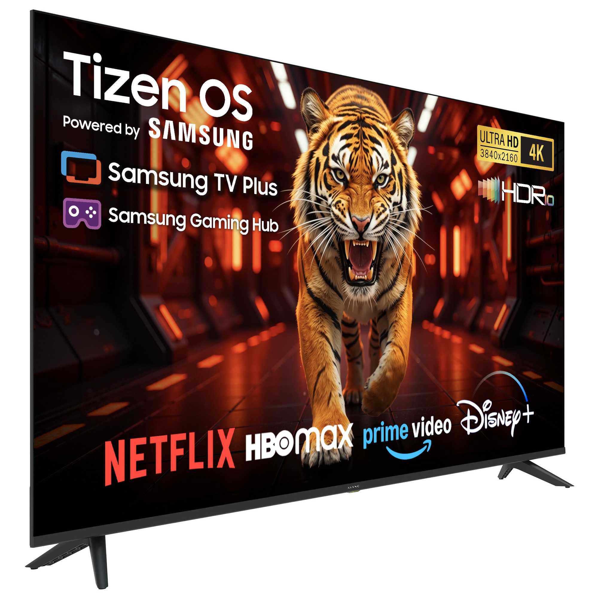 Televizor Smart Kiano Elegance 55 inch (139 cm) 4K Ultra HD, Tizen OS Powered by Samsung, cu Procesor Avansat, Gaming Integrat GeForce NOW, Conectivitate Wi-Fi Rapida, Acces la Netflix, HBO Max, Disney+, YouTube, Ideal pentru Film si Serial