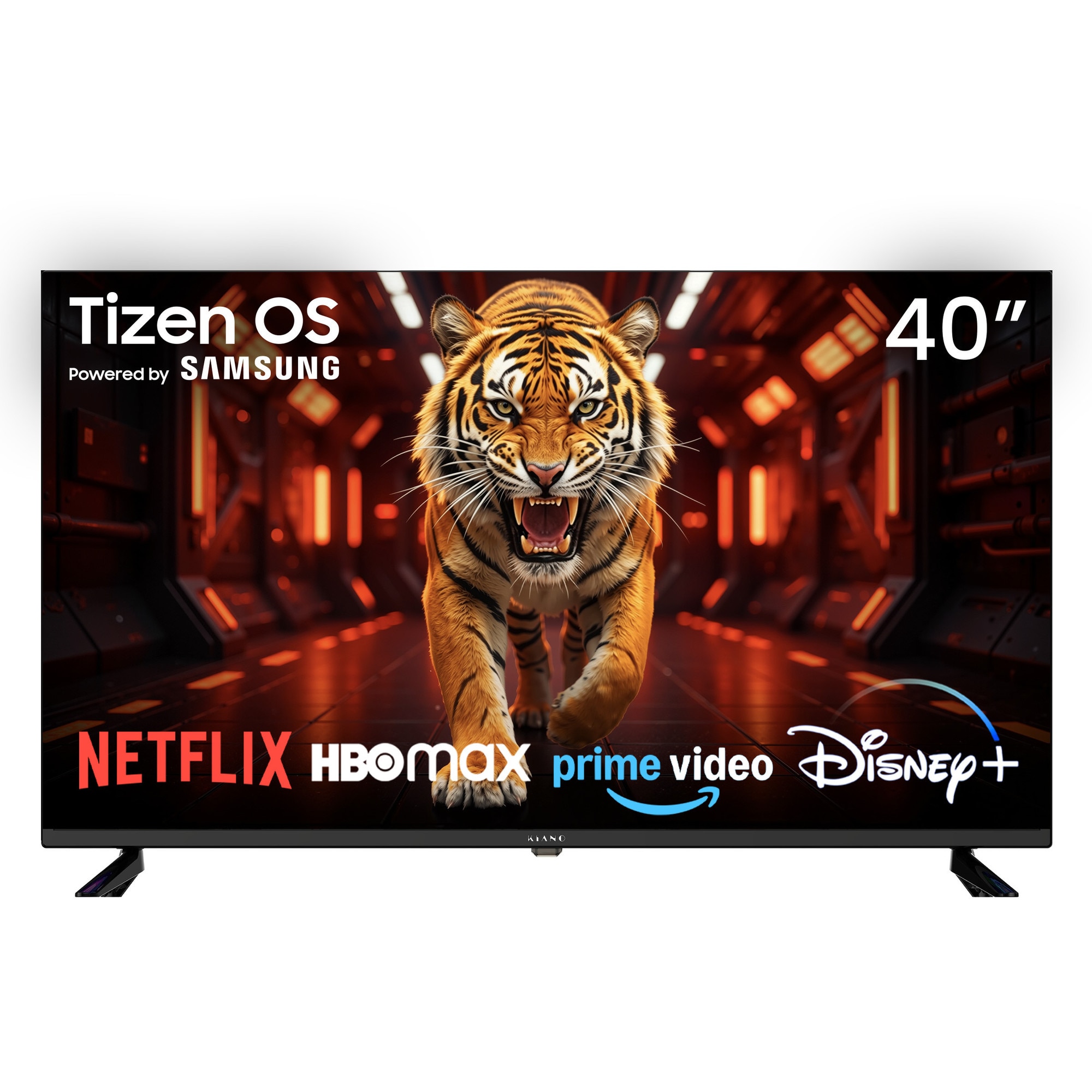 Televizor Smart LED Kiano Elegance 40FHD, 100 cm (40 inch), Full HD 1080p, Tizen OS Powered by Samsung, Wi-Fi, Gaming Cloud GeForce NOW, Dolby Audio, Samsung TV Plus, 3x HDMI, 2x USB