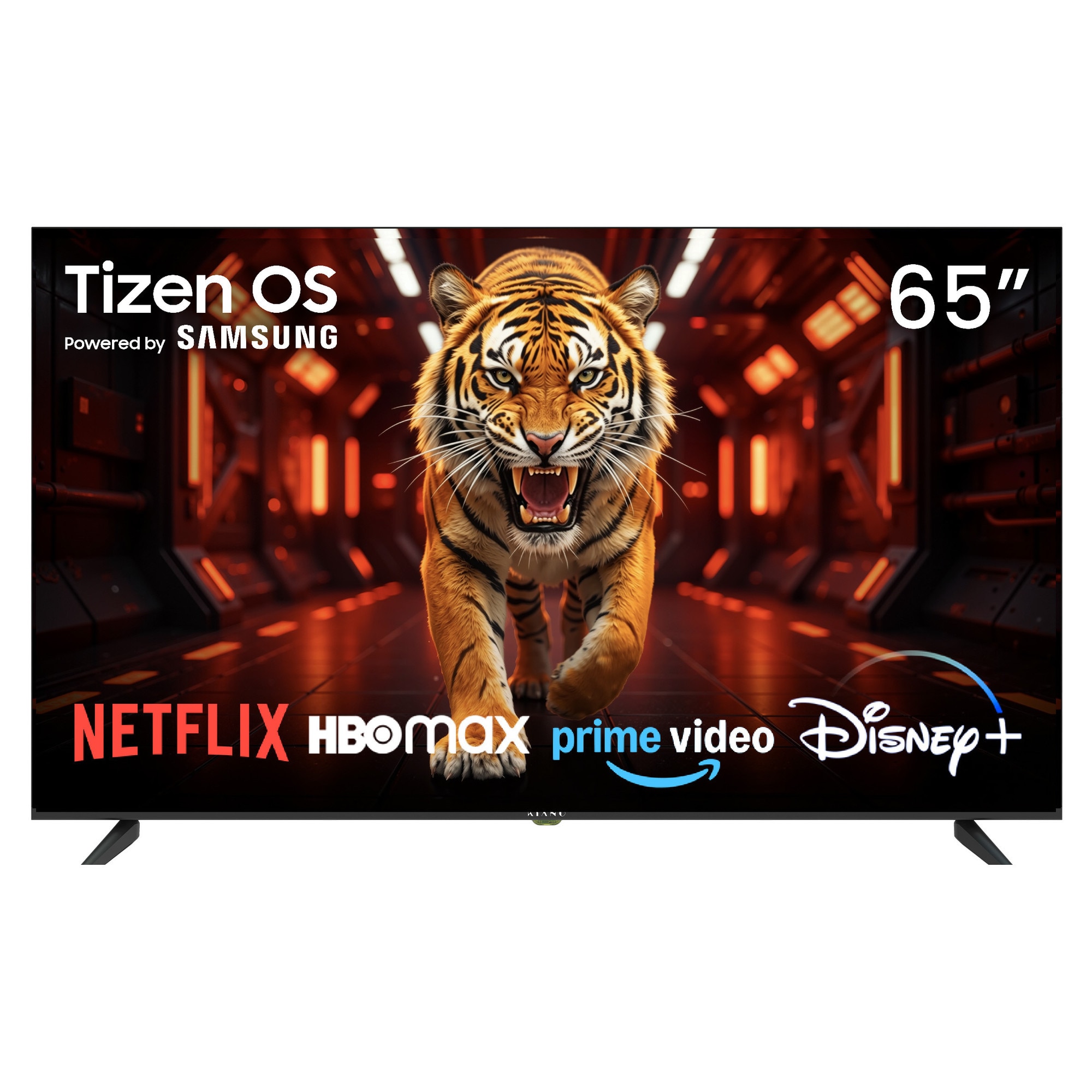 Televizor Smart Kiano Elegance 65 inch (163.9 cm) 4K Ultra HD HDR, Tizen OS Powered by Samsung, cu Wi-Fi, Aplicatii Preinstalate Netflix HBO Max Disney+, Gaming Cloud GeForce NOW