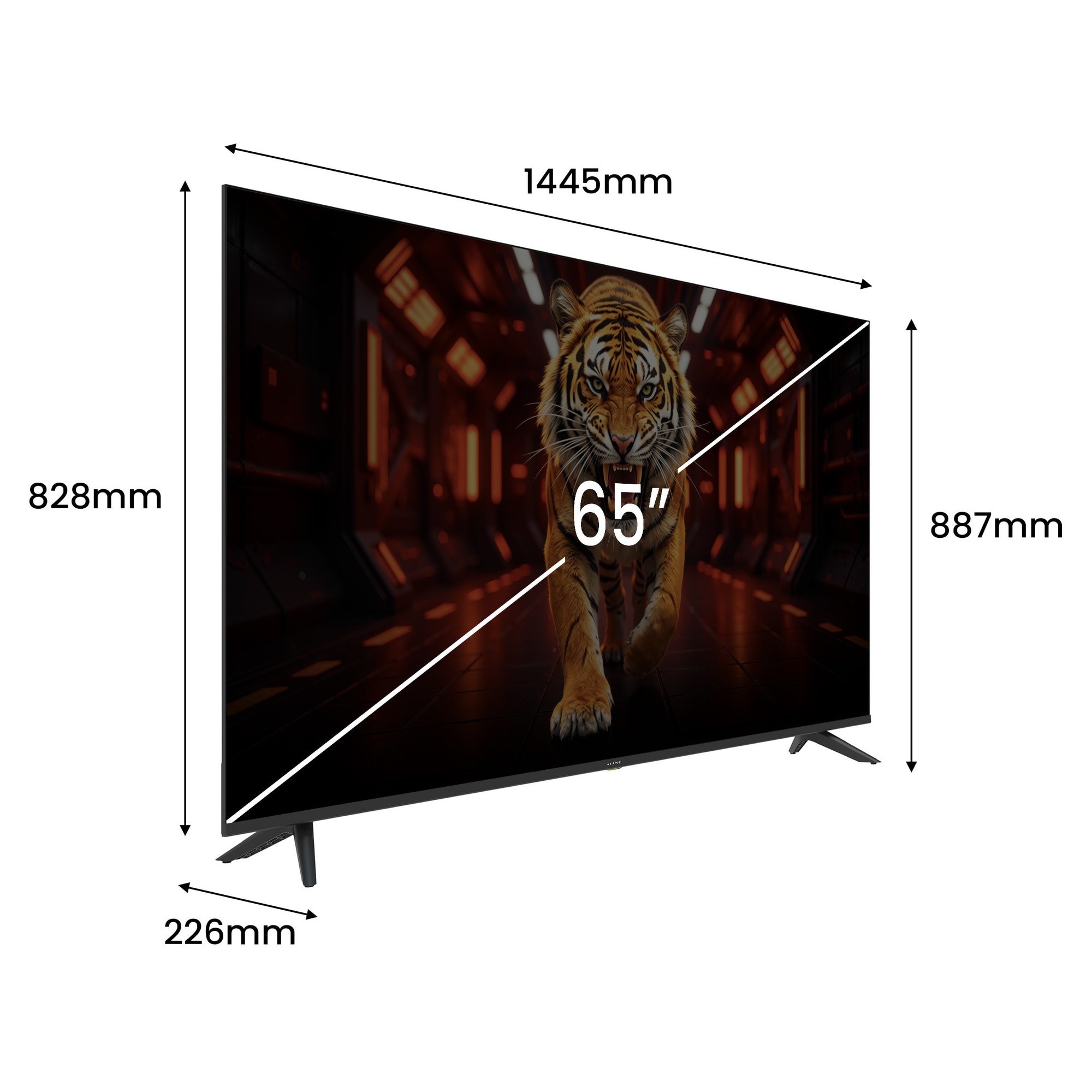 Televizor Smart Kiano Elegance 65 inch (163.9 cm) 4K Ultra HD HDR, Tizen OS Powered by Samsung, cu Wi-Fi, Aplicatii Preinstalate Netflix HBO Max Disney+, Gaming Cloud GeForce NOW