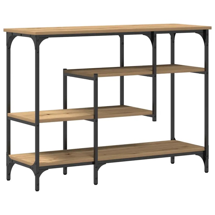 Masa de Consola vidaXL, cu raft stejar artizanal 100 x 35 x 75 cm