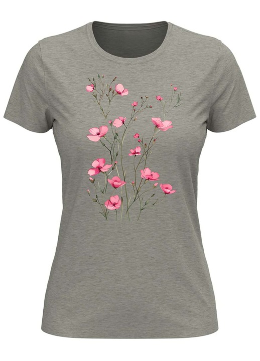 Tricou Floral, femei, gri