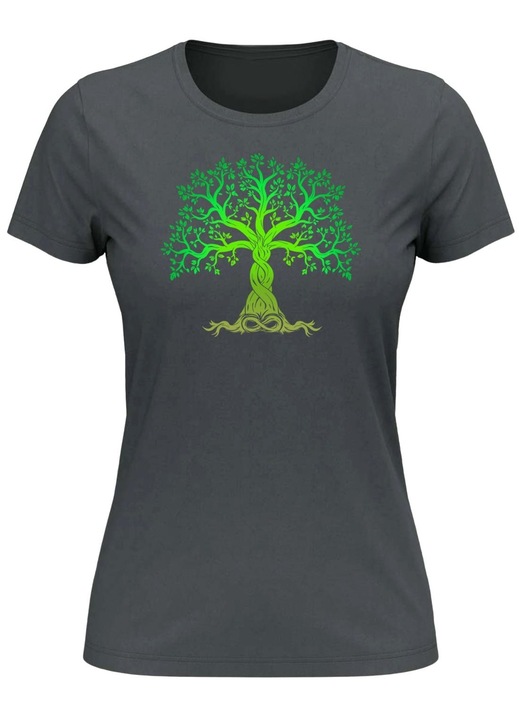 Tricou Copacul Vietii, femei, gri inchis