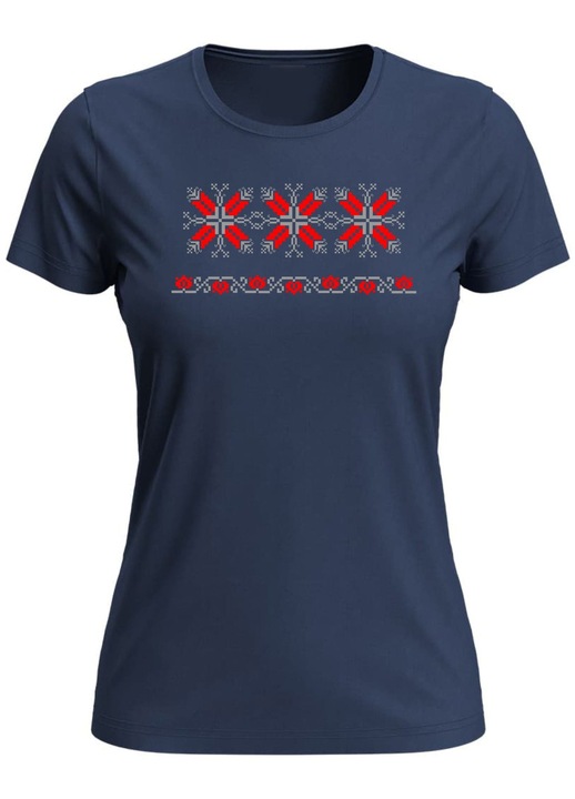 Tricou Traditii Romanesti, femei, bleumarin