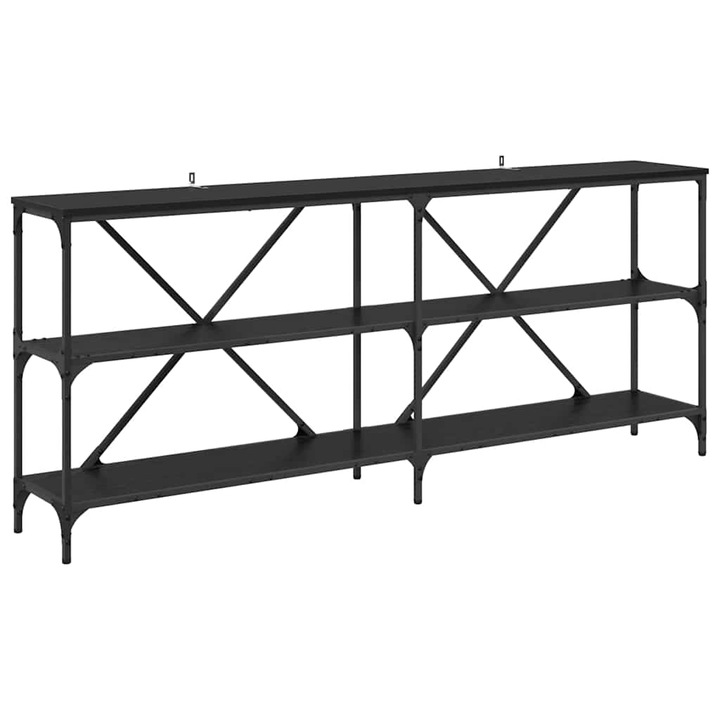 Masa de consola vidaXL, Stejar Negru 180 x 30 x 75 cm Lemn compozit